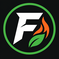 Forged Fuel dumbbell and leaf icon